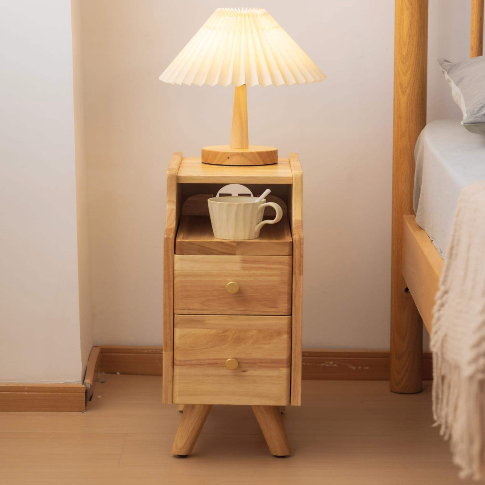 Wooden Nightstand Bedside Table