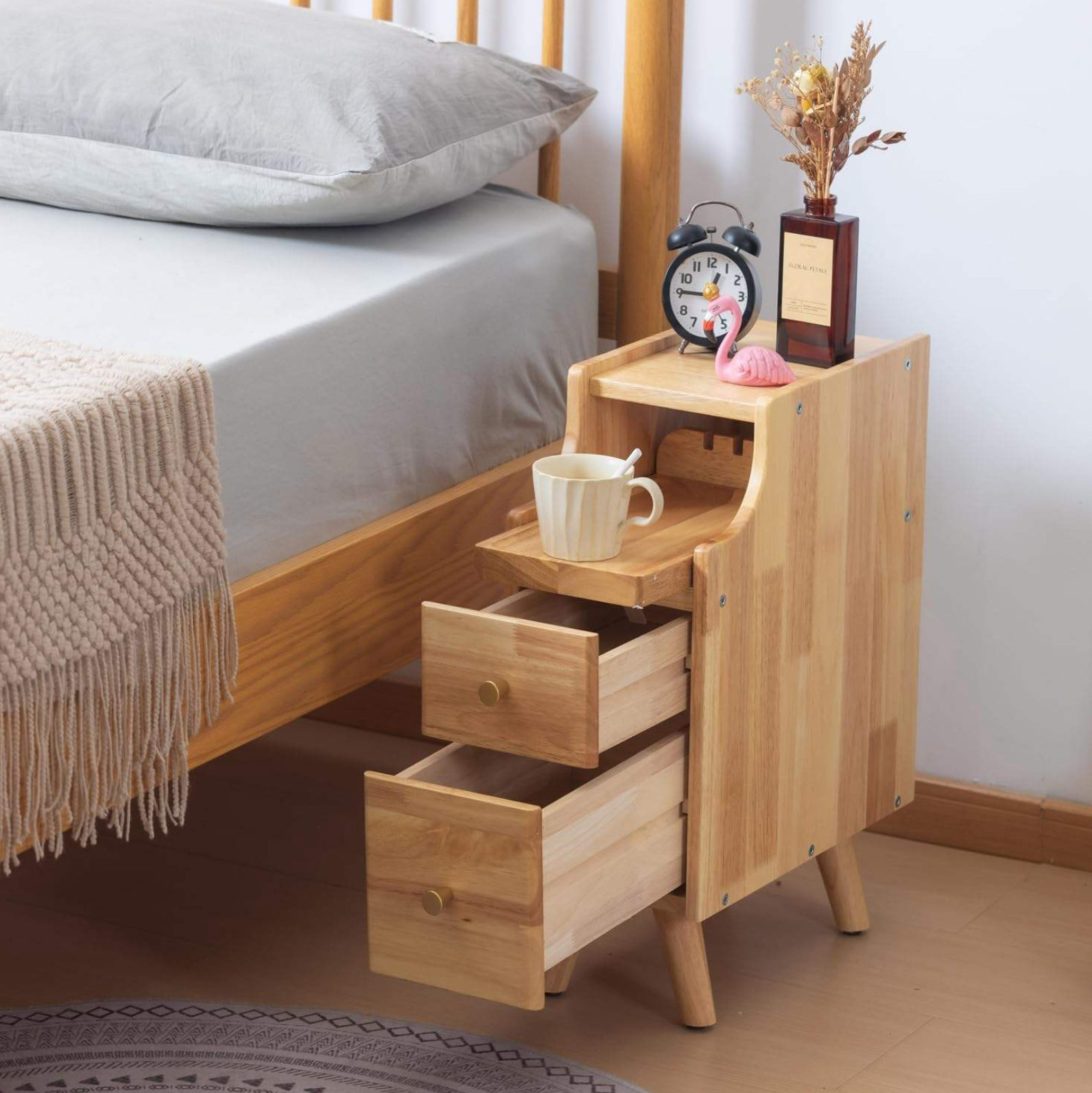 Wooden Nightstand Bedside Table