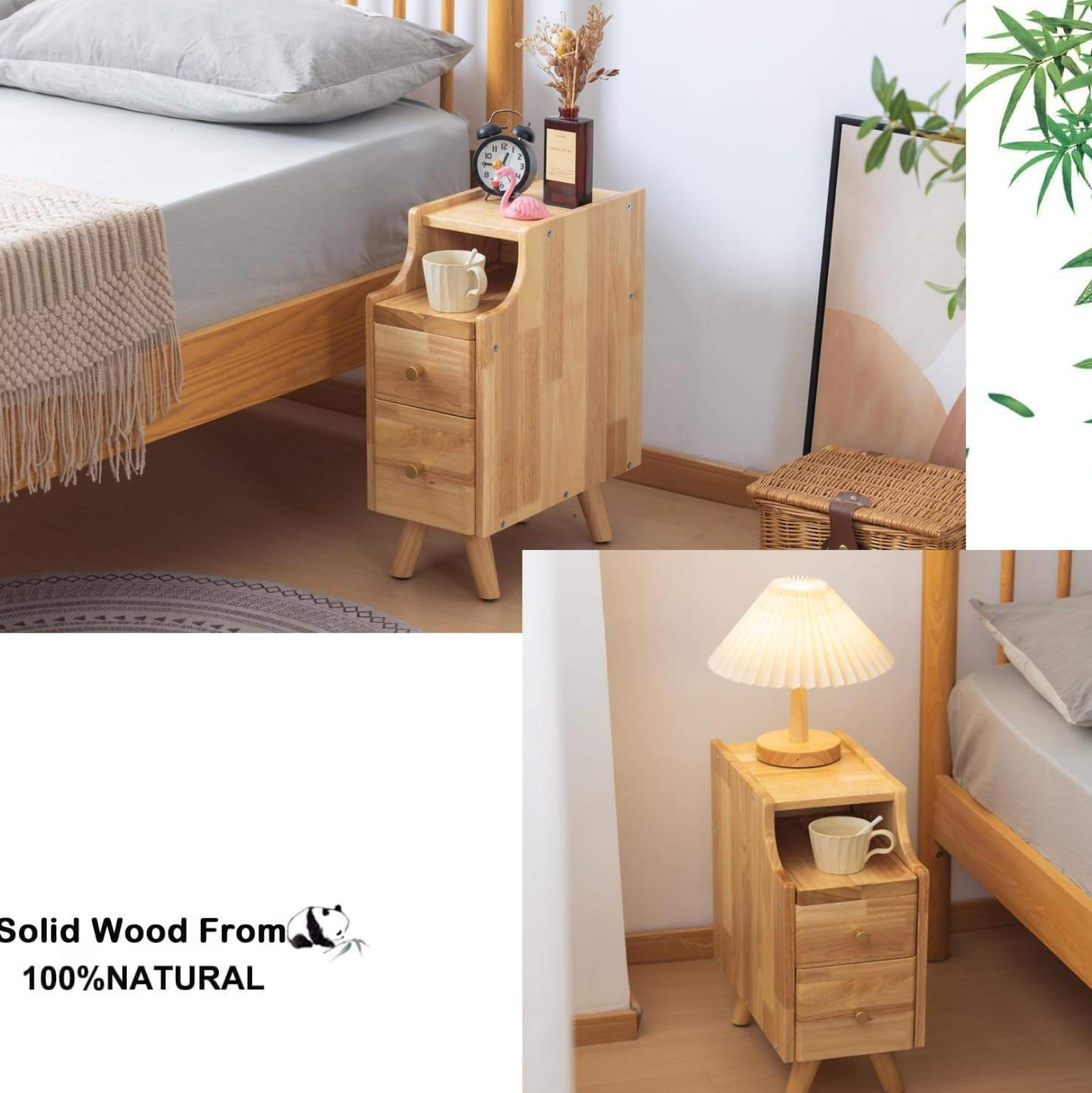 Wooden Nightstand Bedside Table