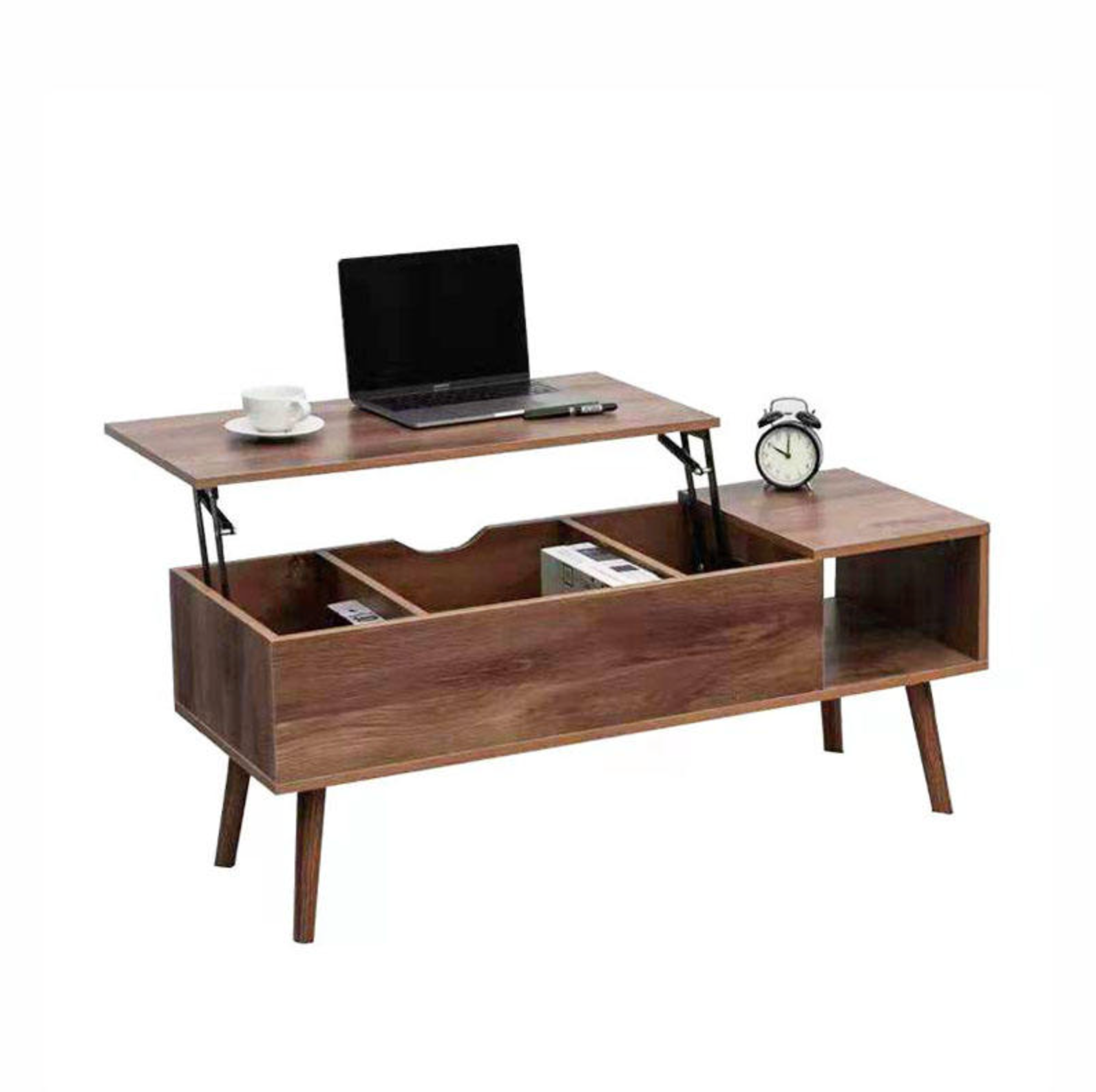 Vintage Lift-Top Coffee Table with Hidden Storage