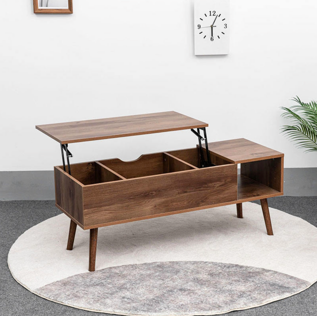 Vintage Lift-Top Coffee Table with Hidden Storage