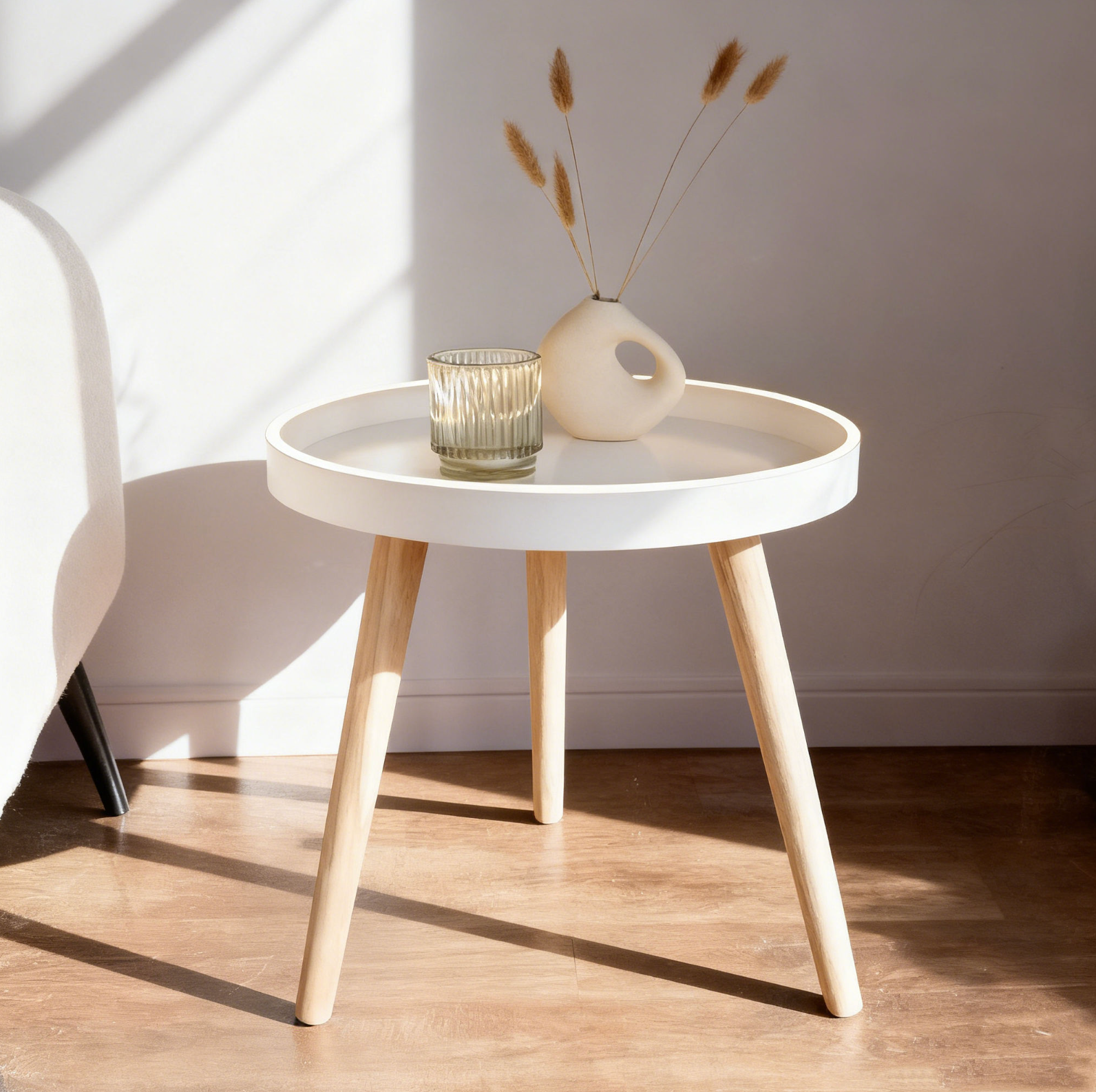Natural LED Coffee Table with Detachable Design
