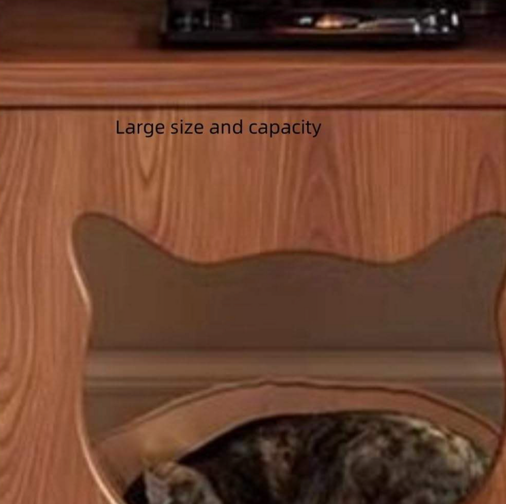 Modern Brown Solid Wood Round Nightstand