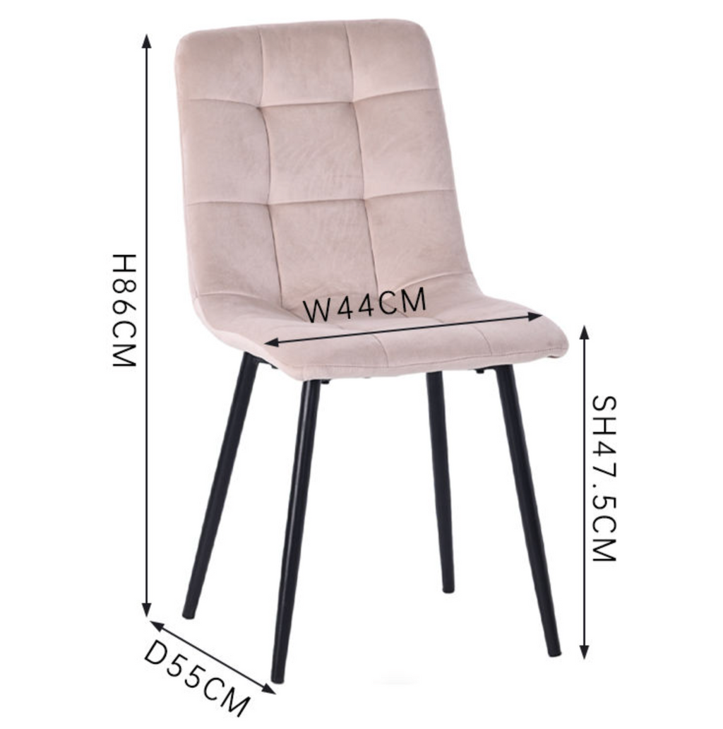 Luxury Velvet Dining Chair with Metal Legs