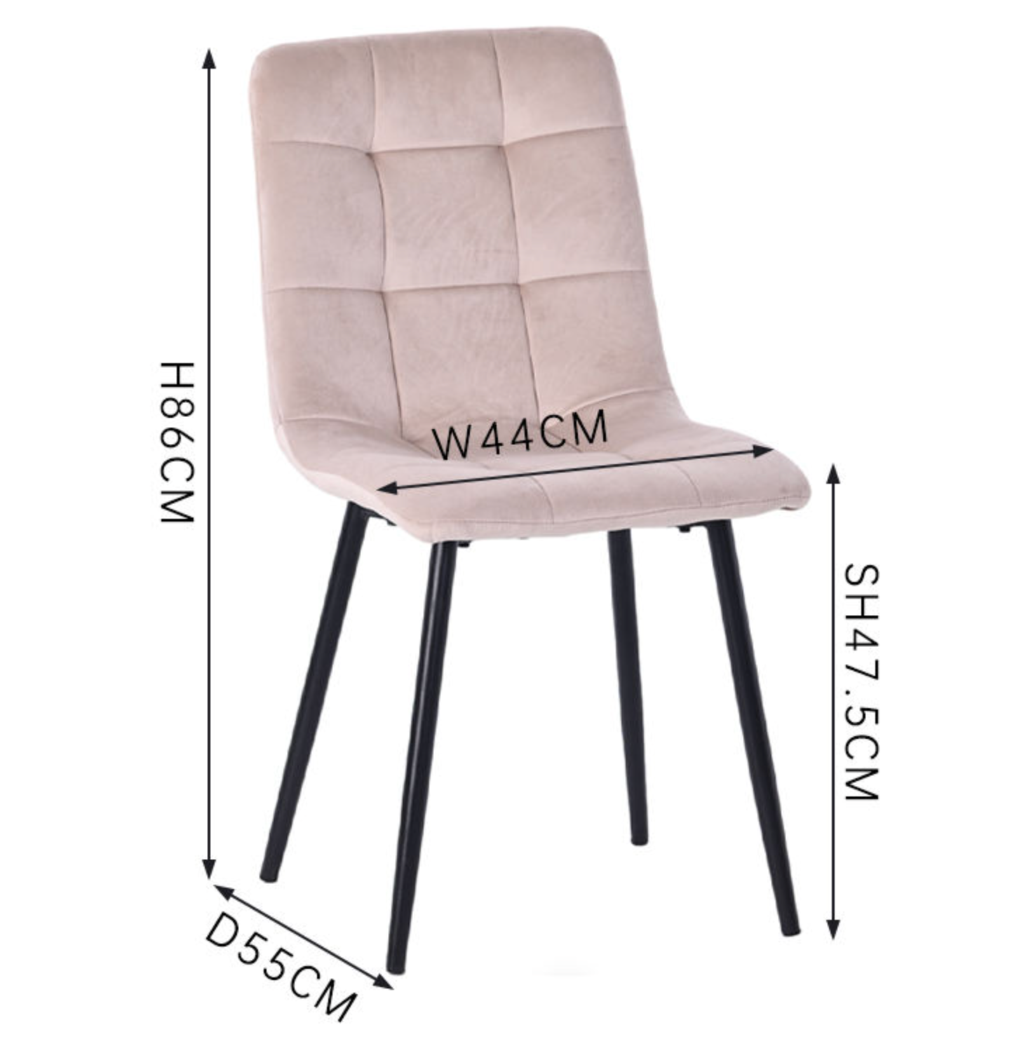 Luxury Velvet Dining Chair with Metal Legs