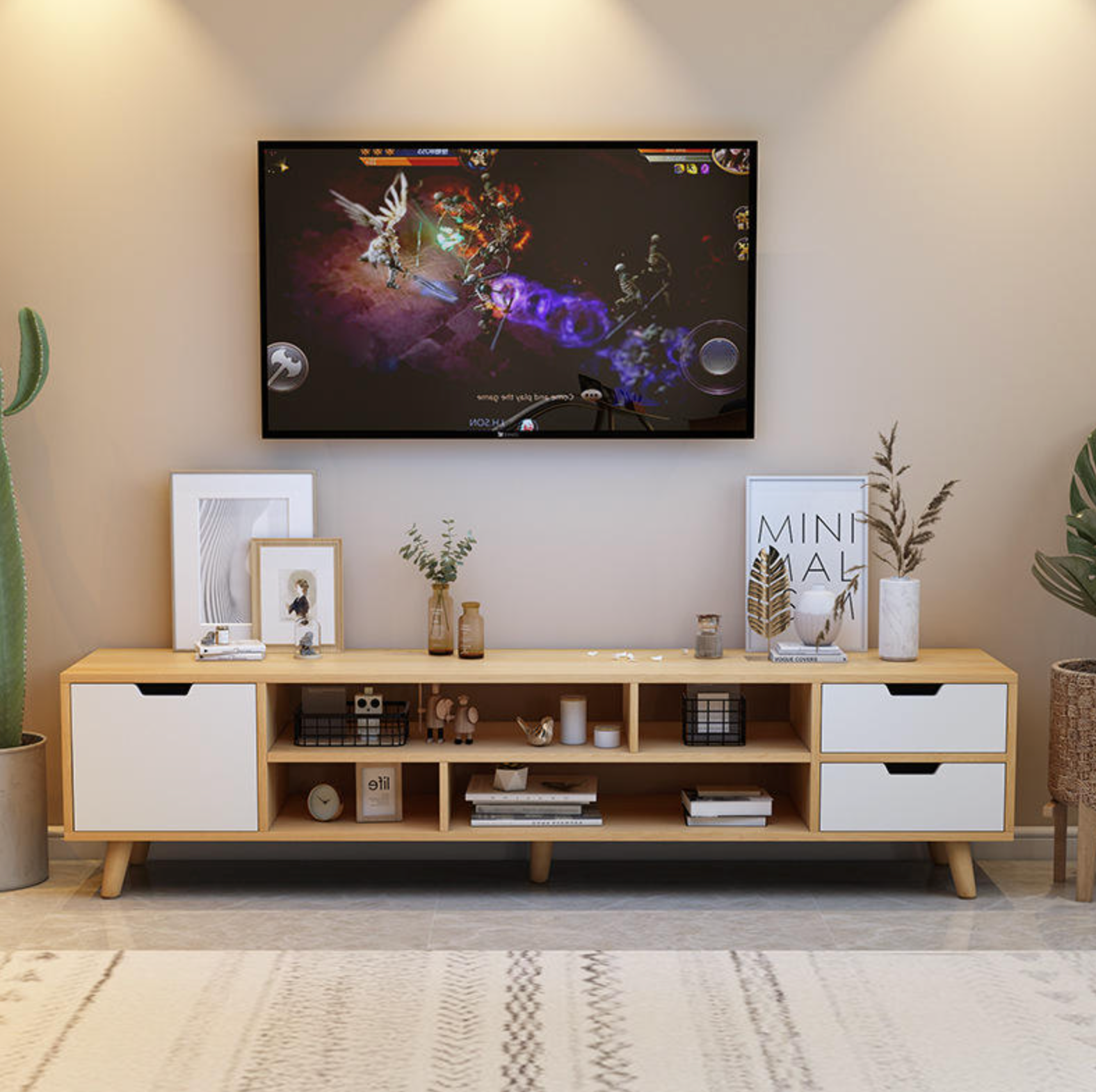 Modern Nordic Wooden TV Cabinet