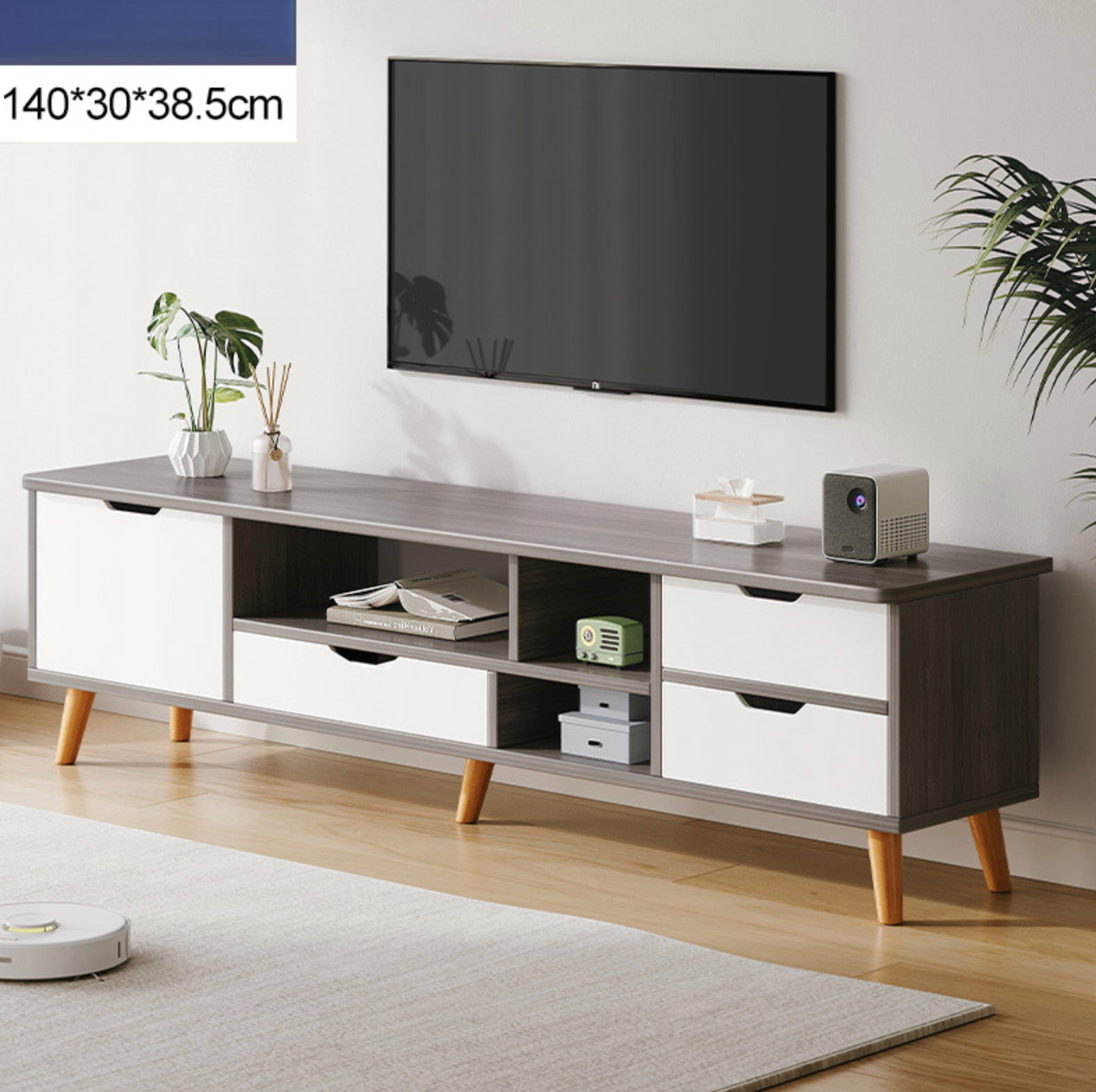 Modern Nordic Wooden TV Cabinet