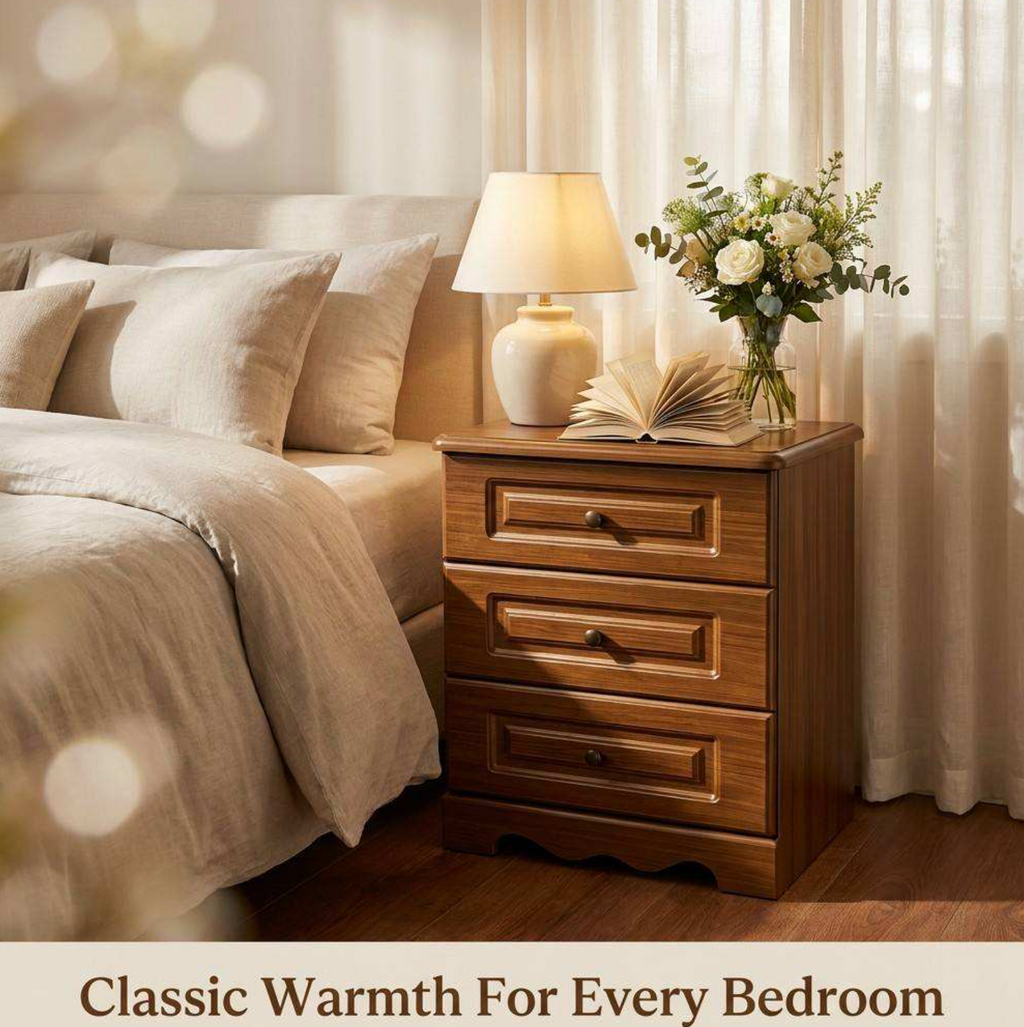 Retro Classic 3-Drawer Wooden Cabinet