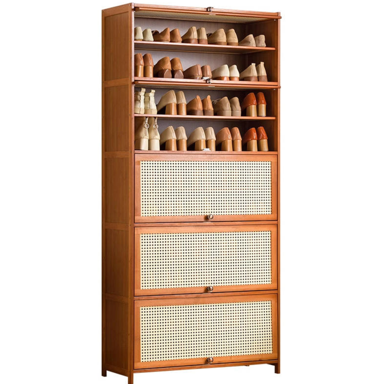 Modern Multi-Layer Shoe Storage Cabinet with Doors