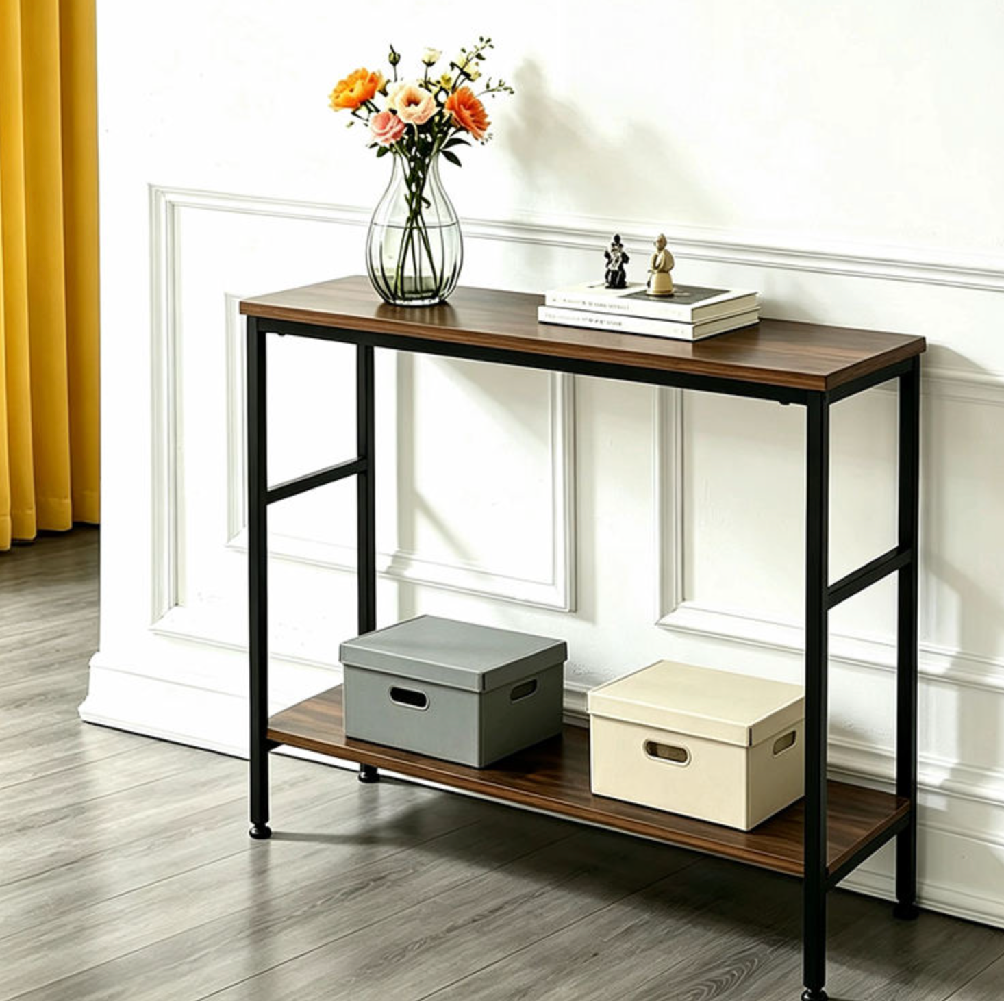 Sleek Metal Console Table